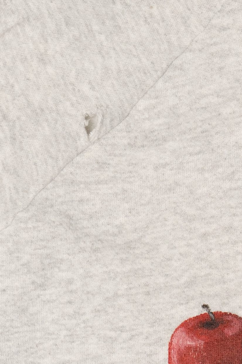 Vintage Light Gray Pile Of Apples Handpainted Sweatshirt (1990s)