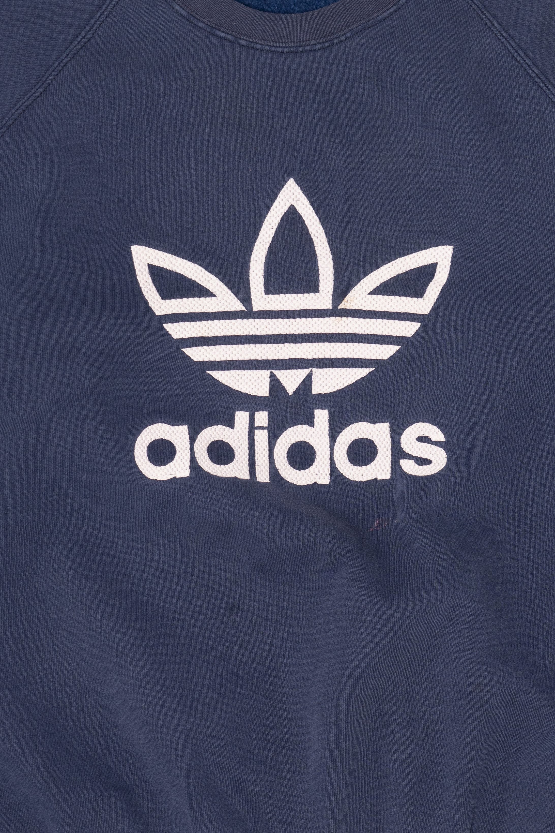 Vintage Navy Blue Adidas Raglan Sweatshirt (1990s)