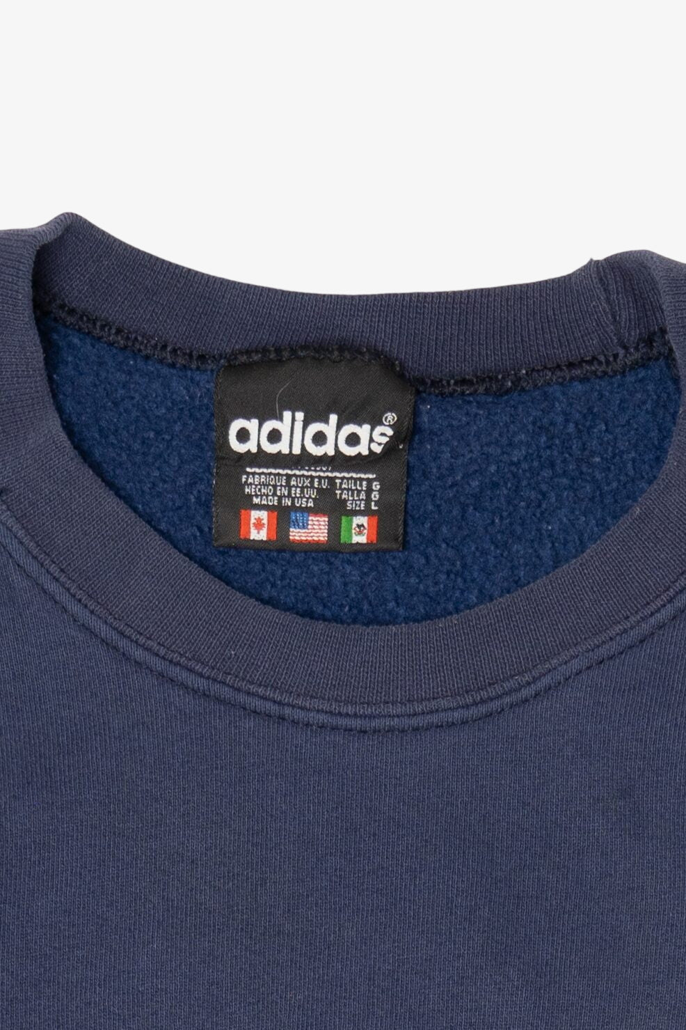 Vintage Navy Blue Adidas Raglan Sweatshirt (1990s)