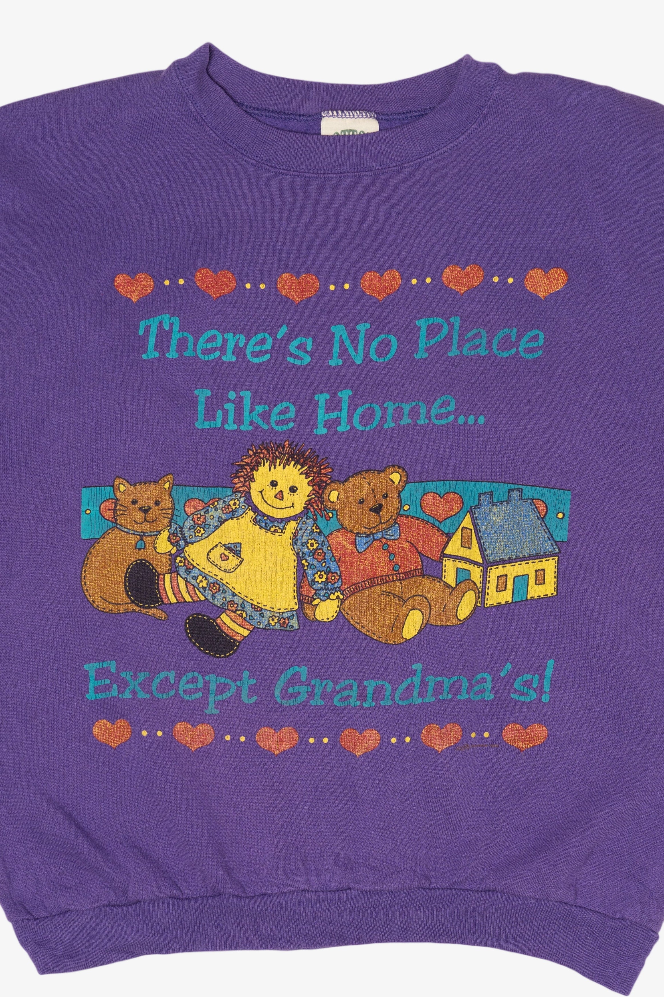 Vintage Purple "There's No Place Like Home... Except Grandma's" Sweatshirt (1990s)