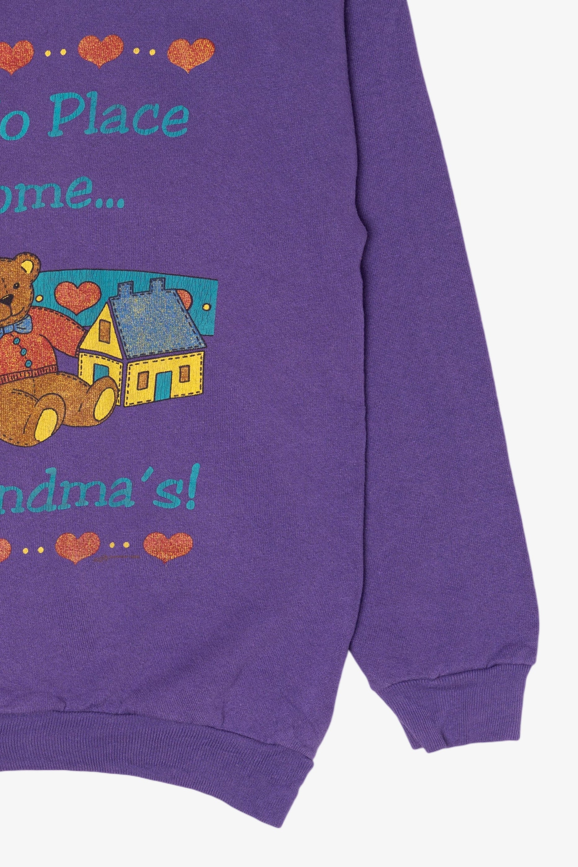 Vintage Purple "There's No Place Like Home... Except Grandma's" Sweatshirt (1990s)