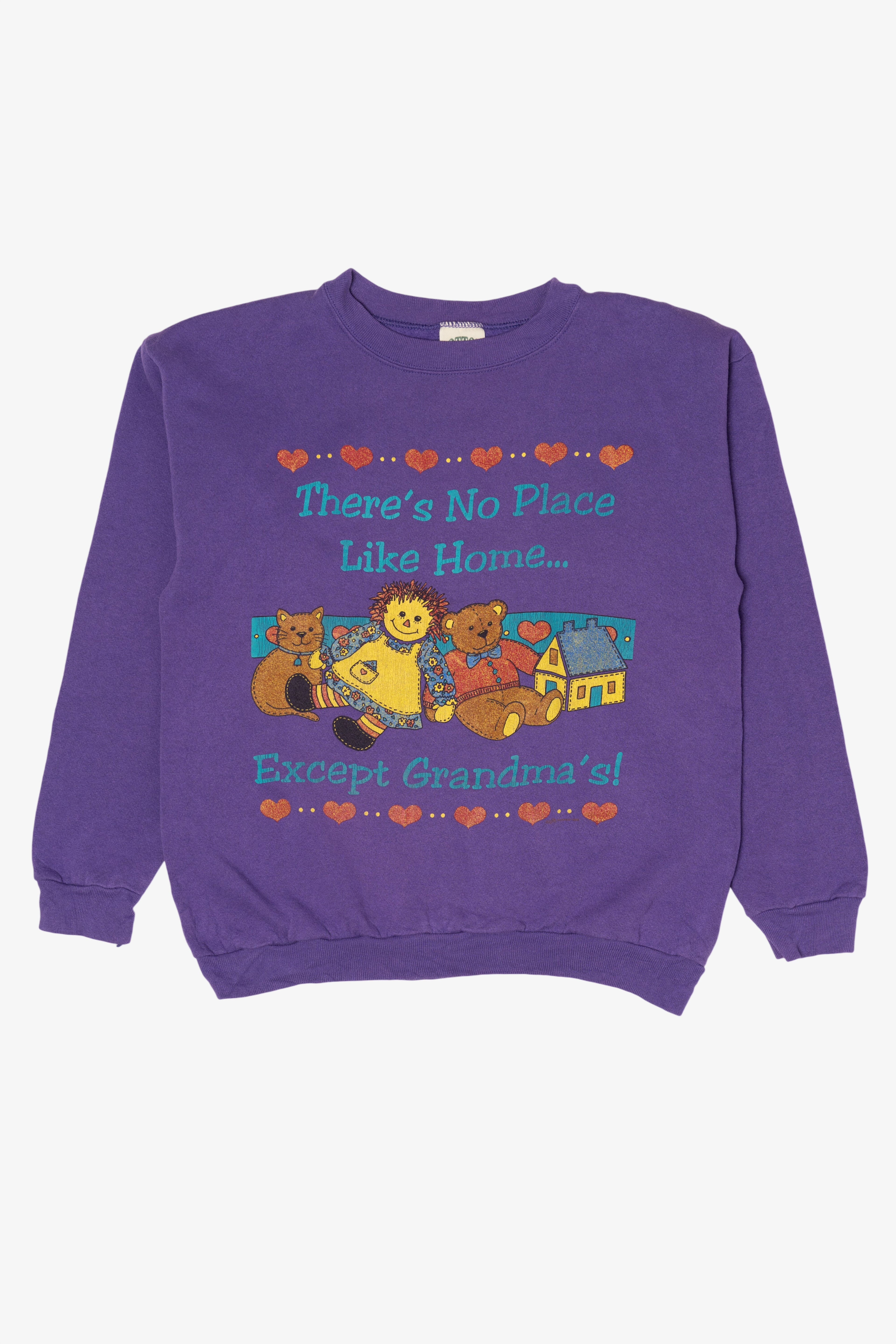 Vintage Purple "There's No Place Like Home... Except Grandma's" Sweatshirt (1990s)