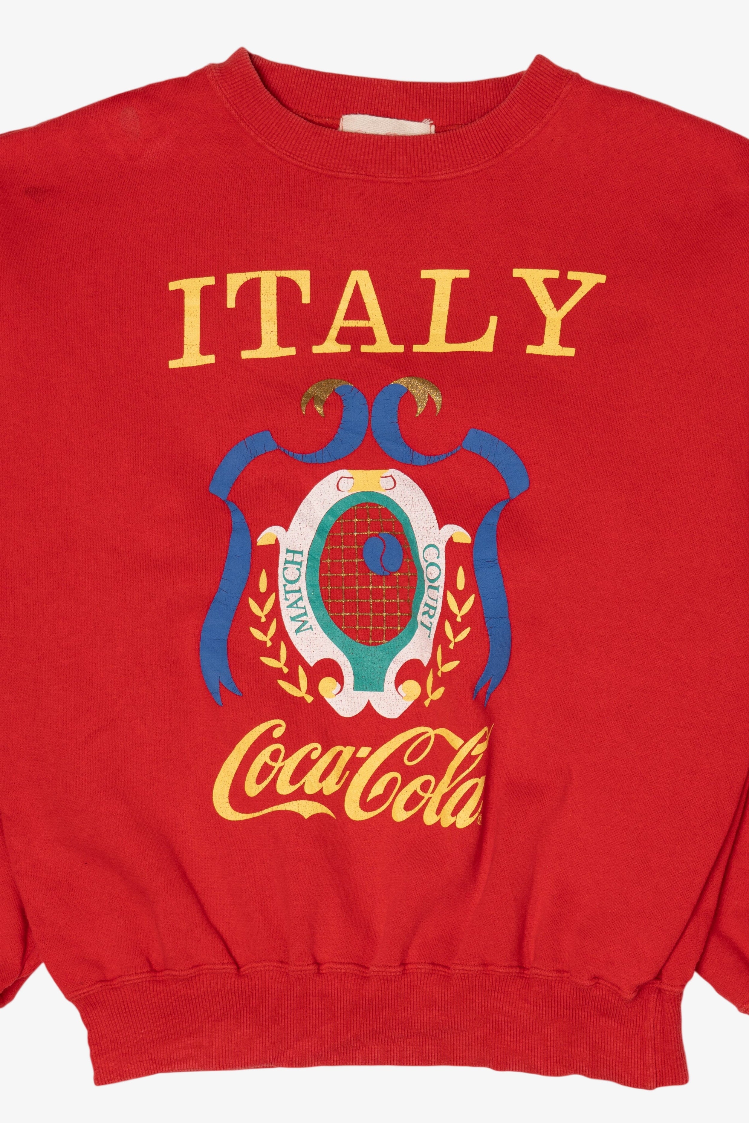 Vintage Red Coca-Cola Italy Match Court Sweatshirt (1980s)
