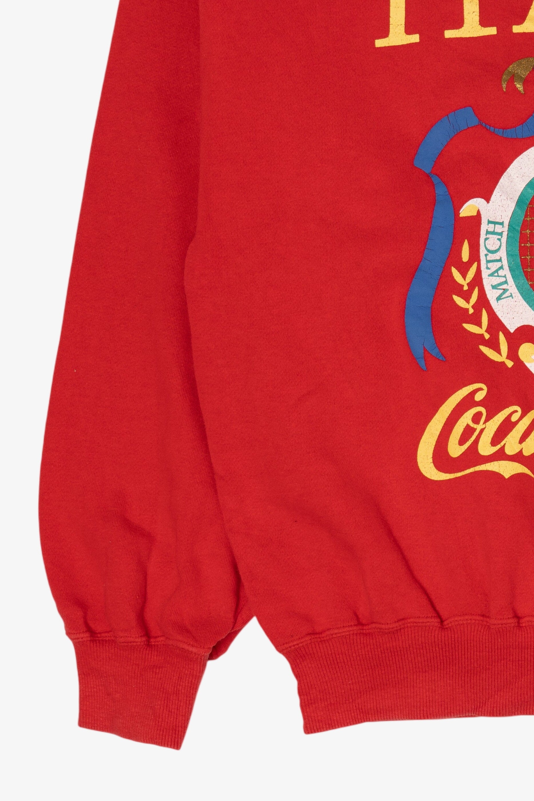 Vintage Red Coca-Cola Italy Match Court Sweatshirt (1980s)