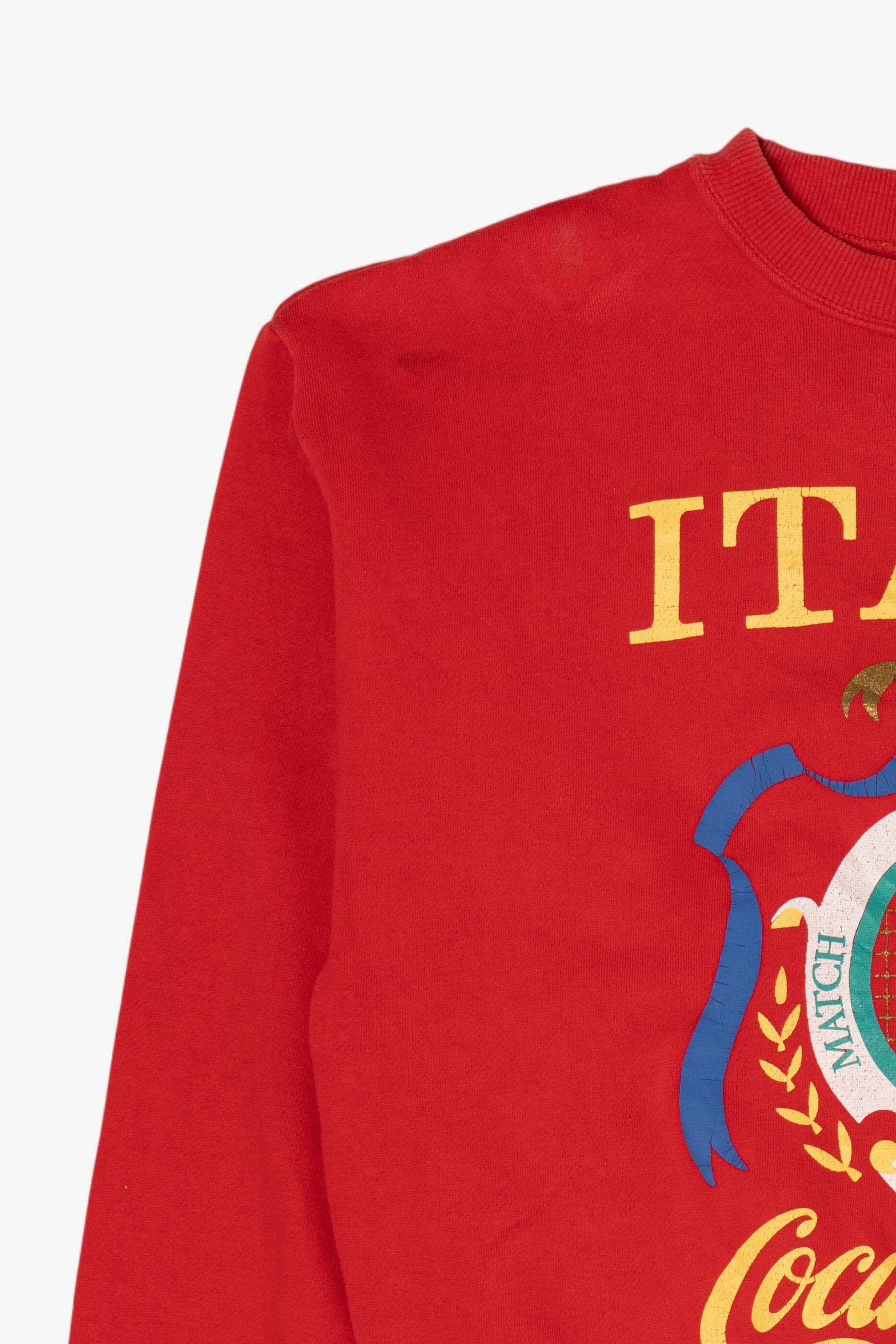 Vintage Red Coca-Cola Italy Match Court Sweatshirt (1980s)