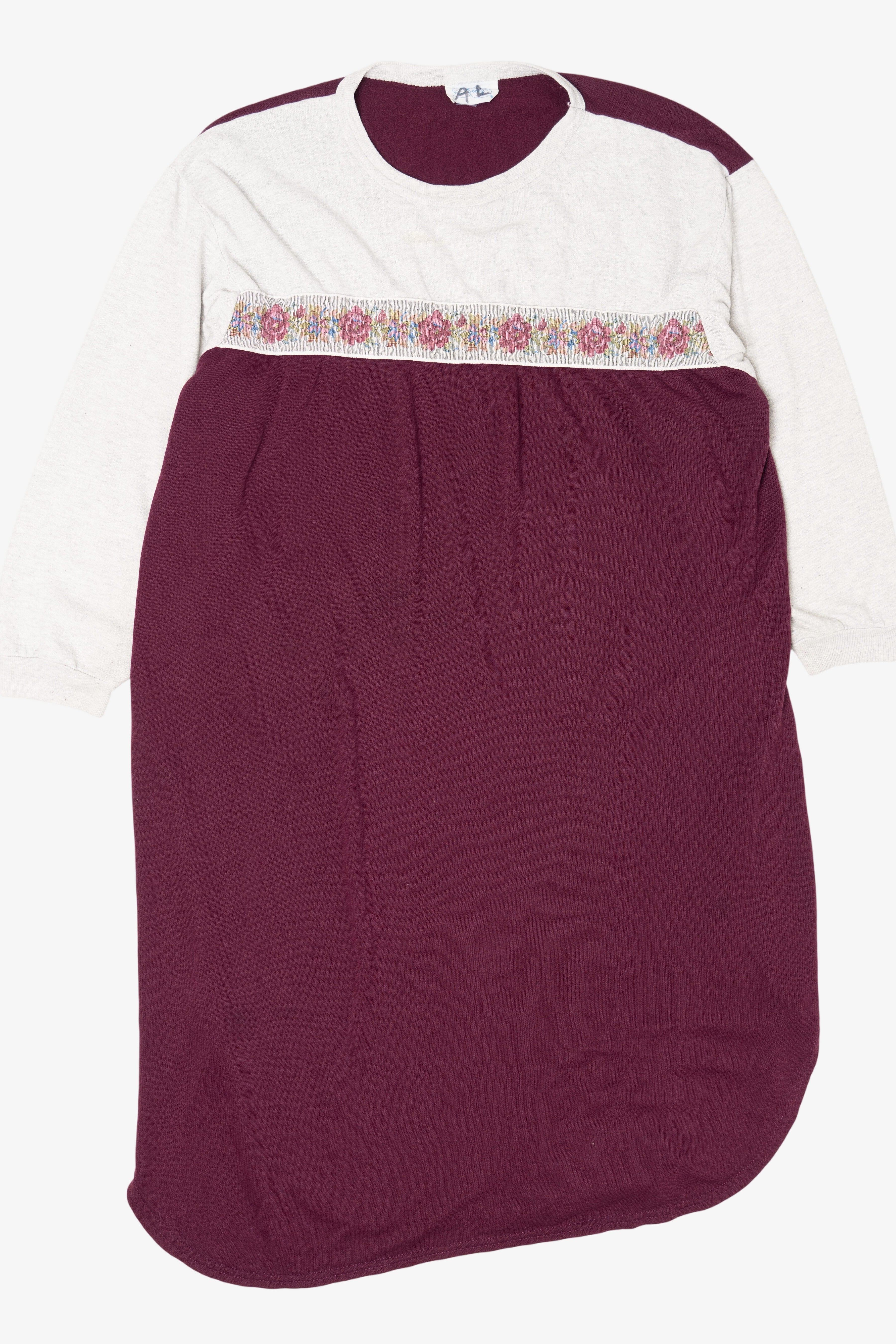 Vintage Burgundy Katy Sweatshirt Dress (1990s)