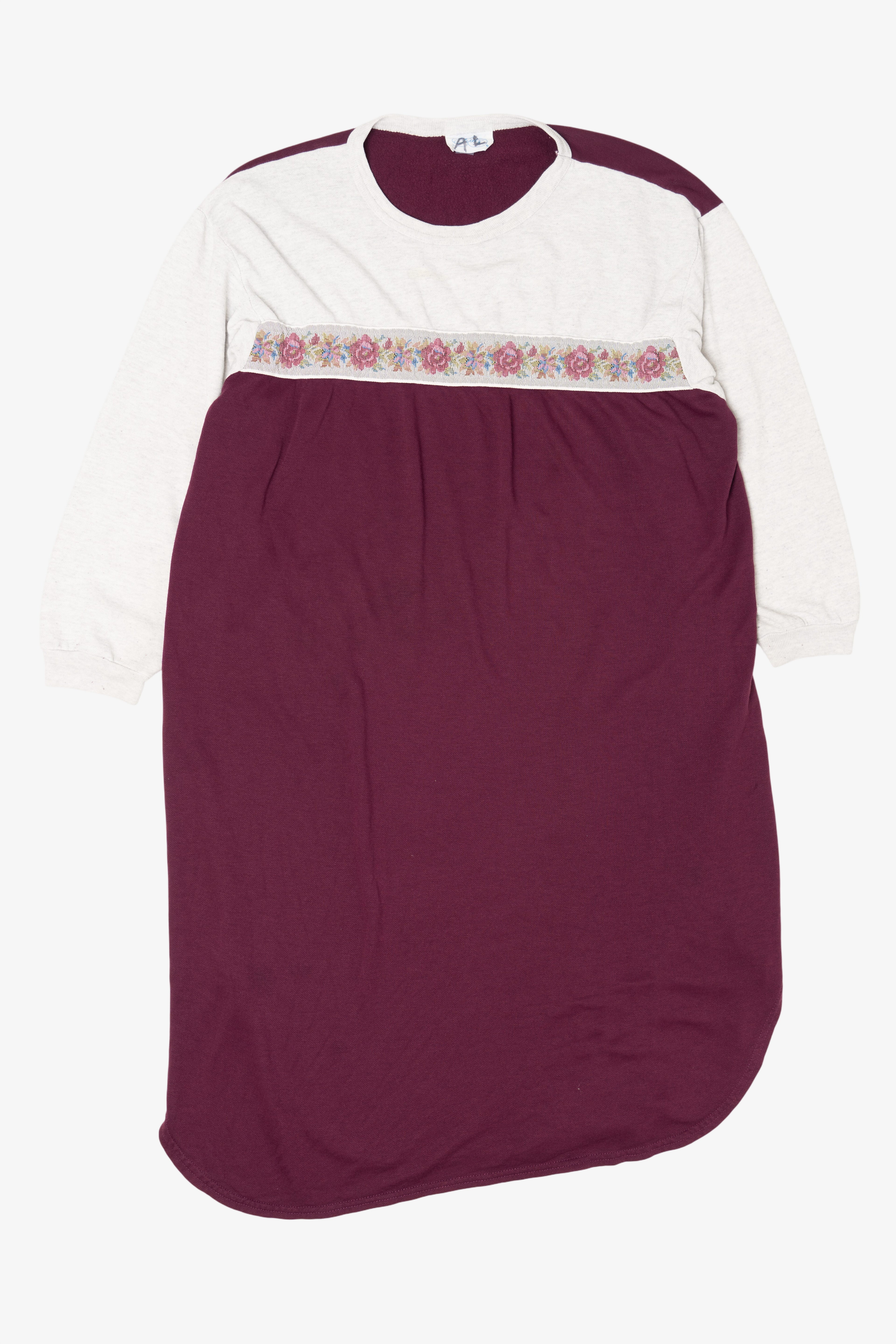 Vintage Burgundy Katy Sweatshirt Dress (1990s)
