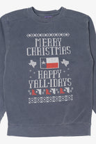 Texas "Happy Yall-Idays" Christmas Holiday Sweatshirt