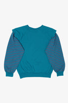 Vintage Blue Julie Girl Striped Sweatshirt (1990s)