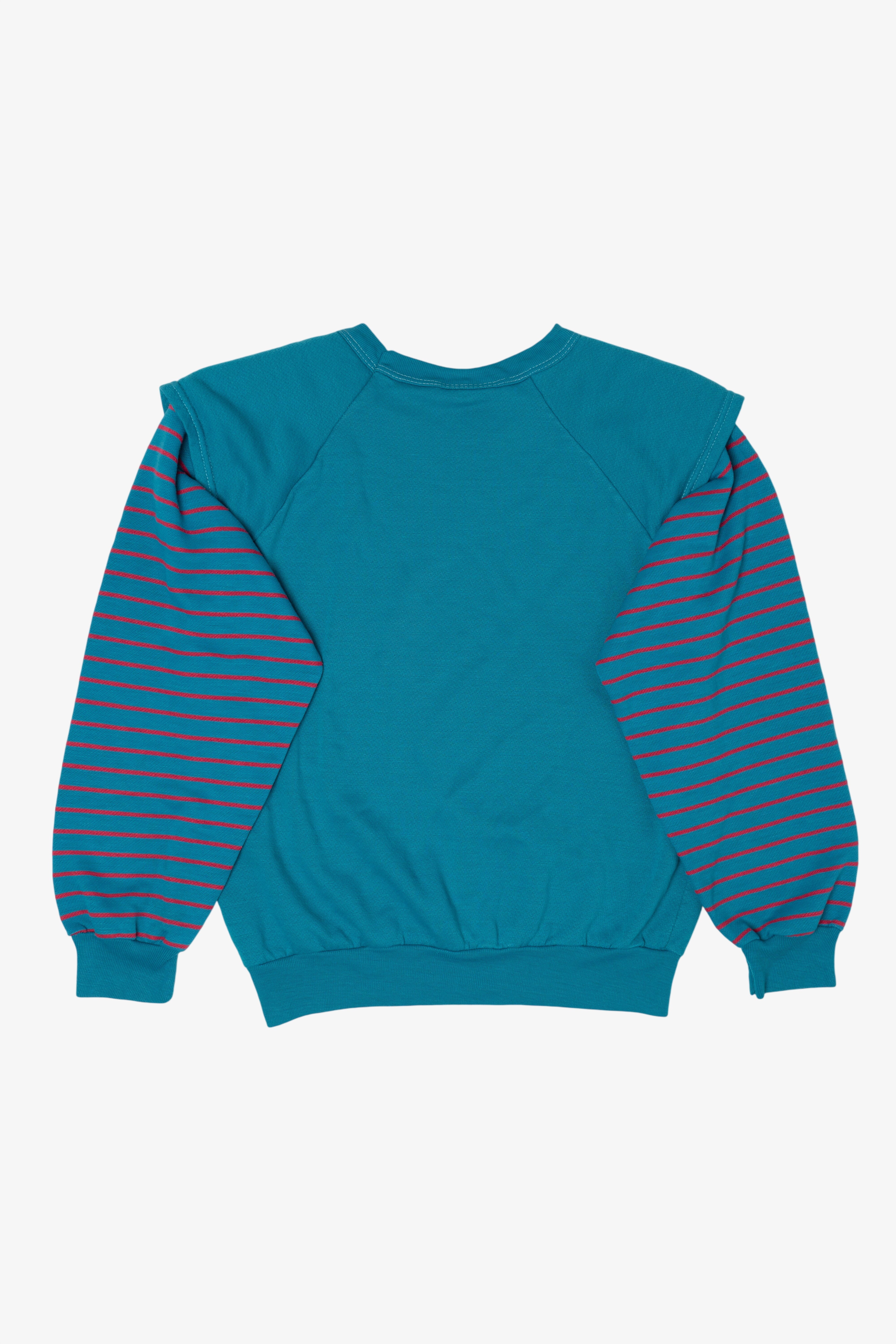 Vintage Blue Julie Girl Striped Sweatshirt (1990s)