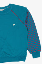 Vintage Blue Julie Girl Striped Sweatshirt (1990s)