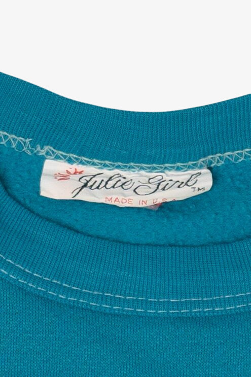 Vintage Blue Julie Girl Striped Sweatshirt (1990s)