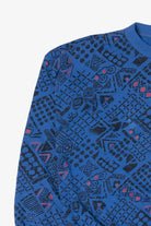 Vintage Blue Visage Geometric Pattern Sweatshirt (1990s)