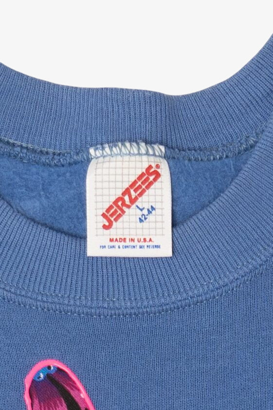 Vintage Blue Painted Patchwork Desert Cowboy Raglan Sweatshirt (1990s)