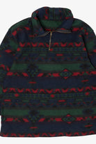 Vintage Southwestern Aztec Pattern Quarter Zip Fleece Sweatshirt (1990s)