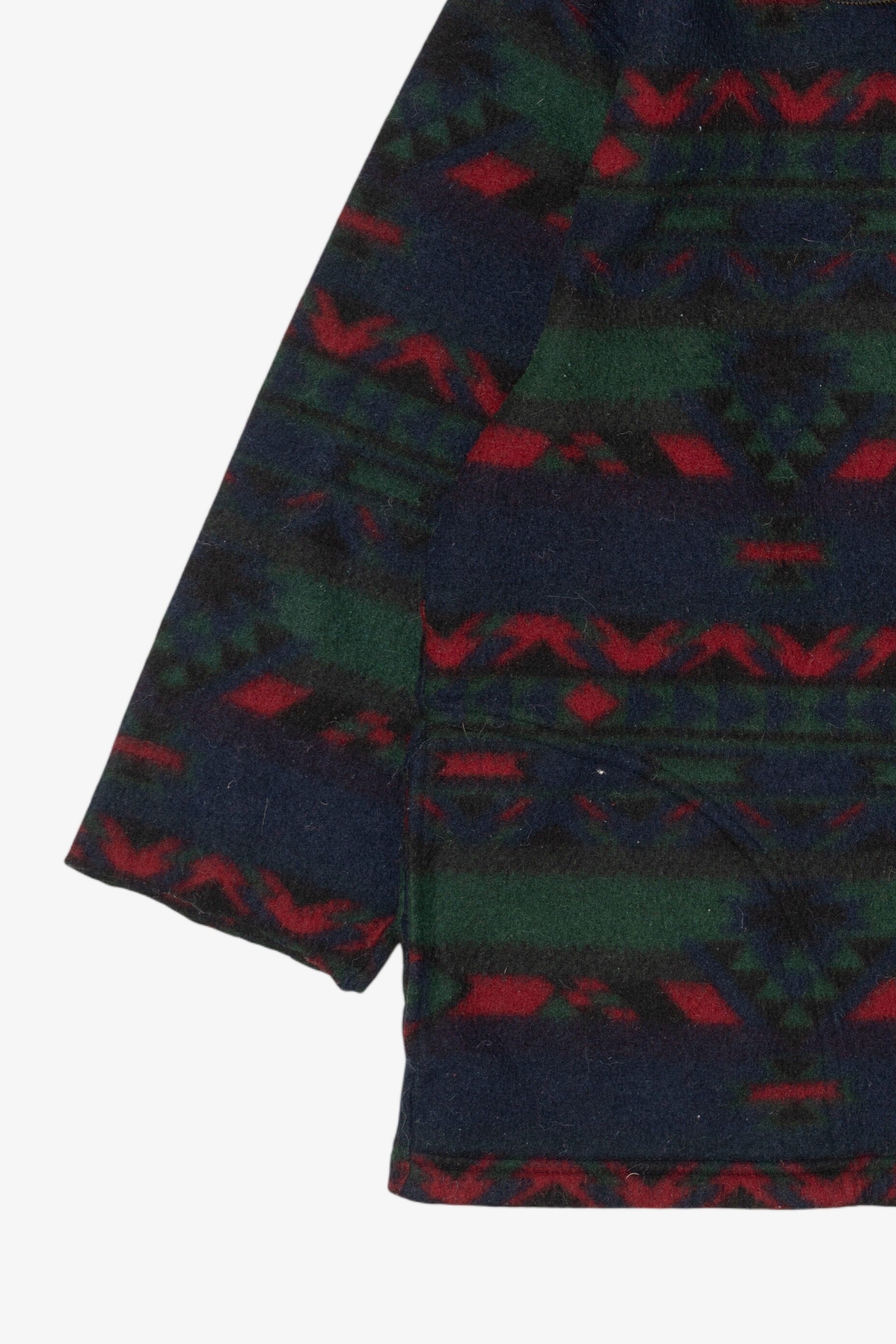 Vintage Southwestern Aztec Pattern Quarter Zip Fleece Sweatshirt (1990s)