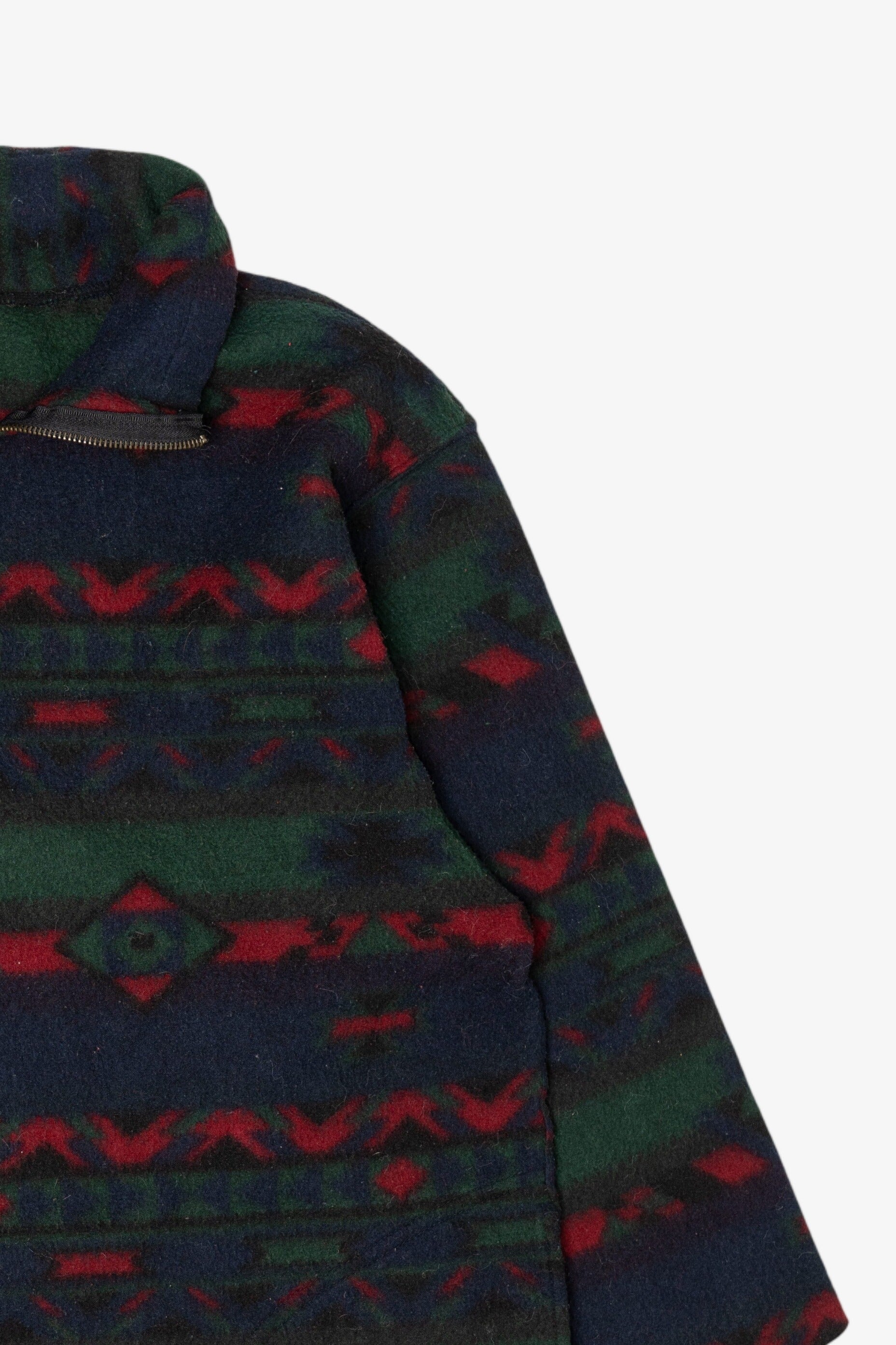 Vintage Southwestern Aztec Pattern Quarter Zip Fleece Sweatshirt (1990s)