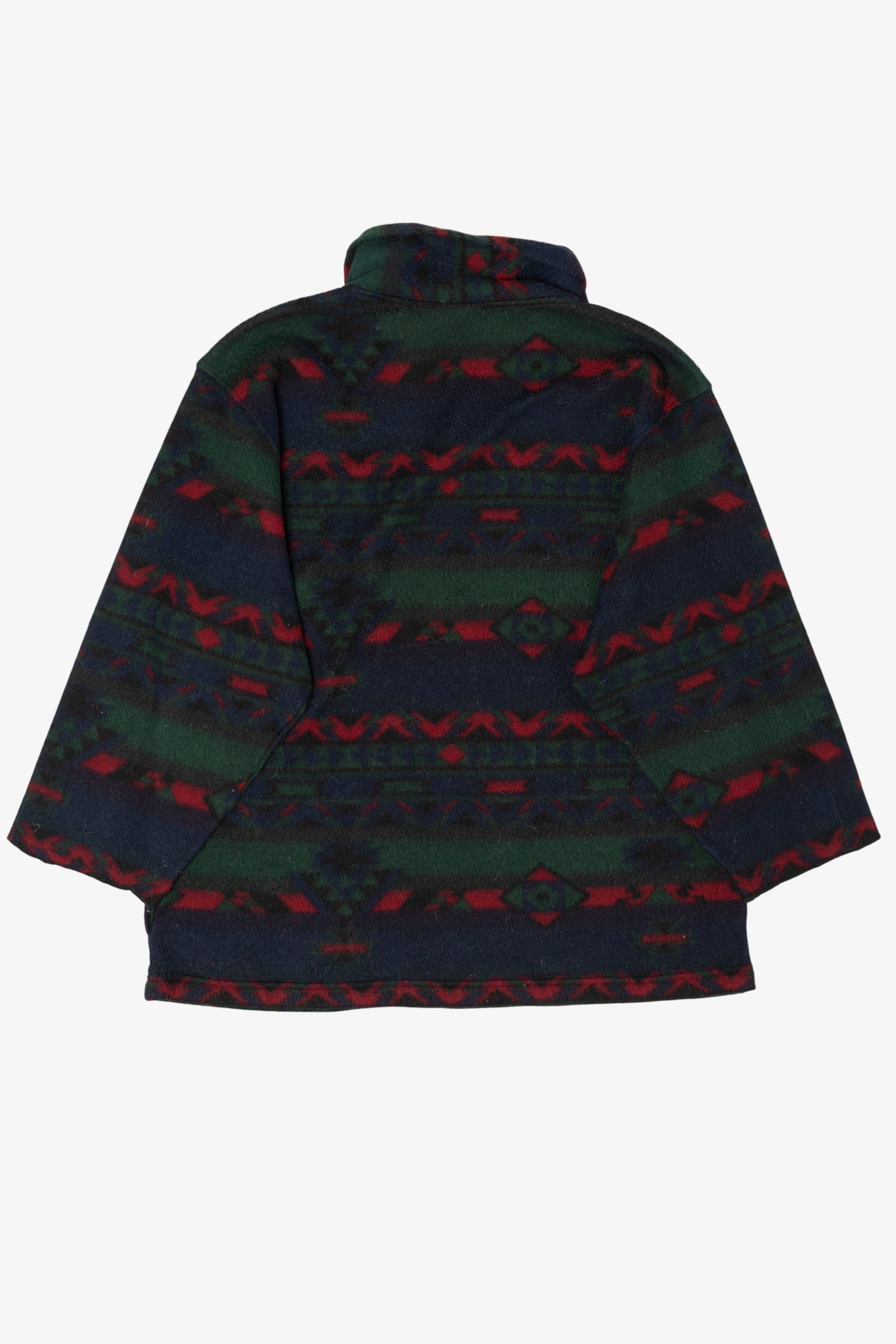 Vintage Southwestern Aztec Pattern Quarter Zip Fleece Sweatshirt (1990s)