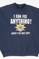 Vintage "I Can Fix Anything" Duct Tape Funny Sweatshirt (1990s)