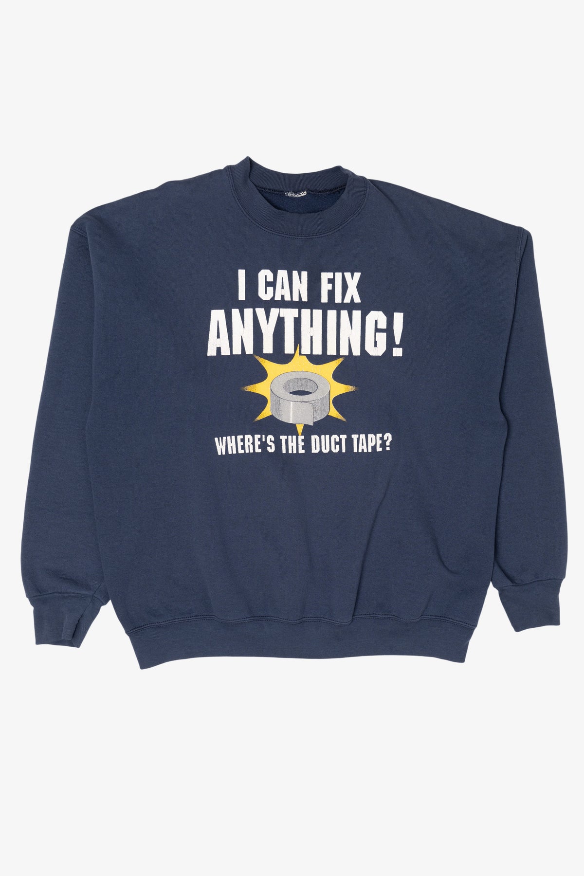 Vintage "I Can Fix Anything" Duct Tape Funny Sweatshirt (1990s)