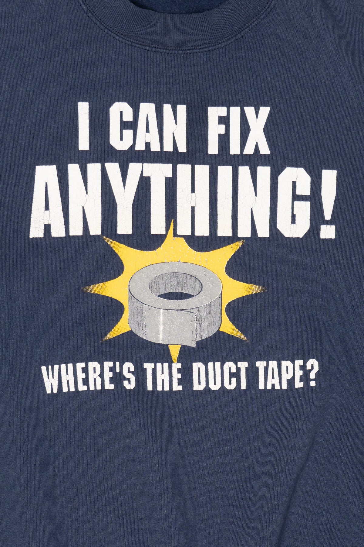 Vintage "I Can Fix Anything" Duct Tape Funny Sweatshirt (1990s)
