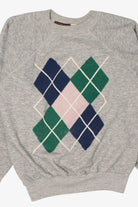 Vintage Gray Bachrachs Argyle Raglan Sweatshirt (1990s)