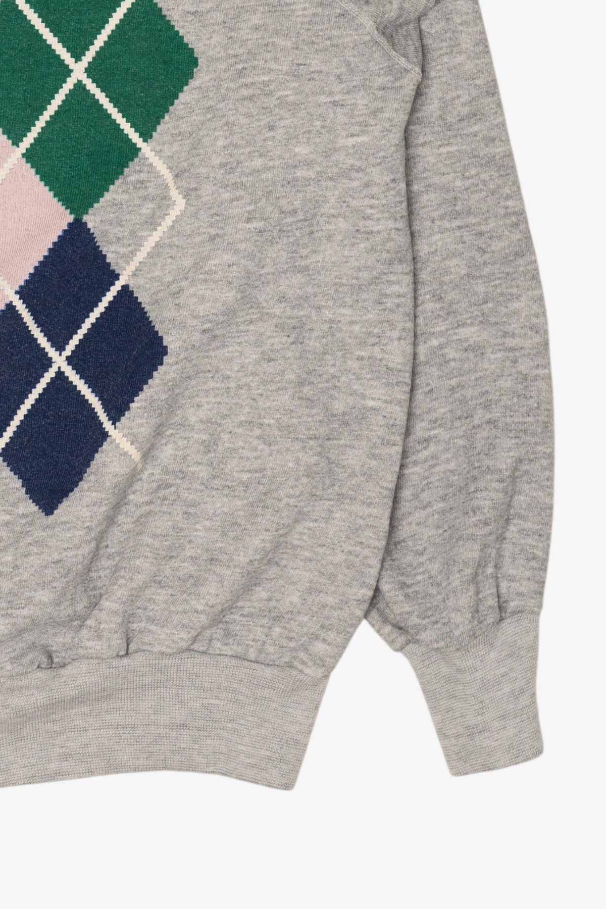 Vintage Gray Bachrachs Argyle Raglan Sweatshirt (1990s)