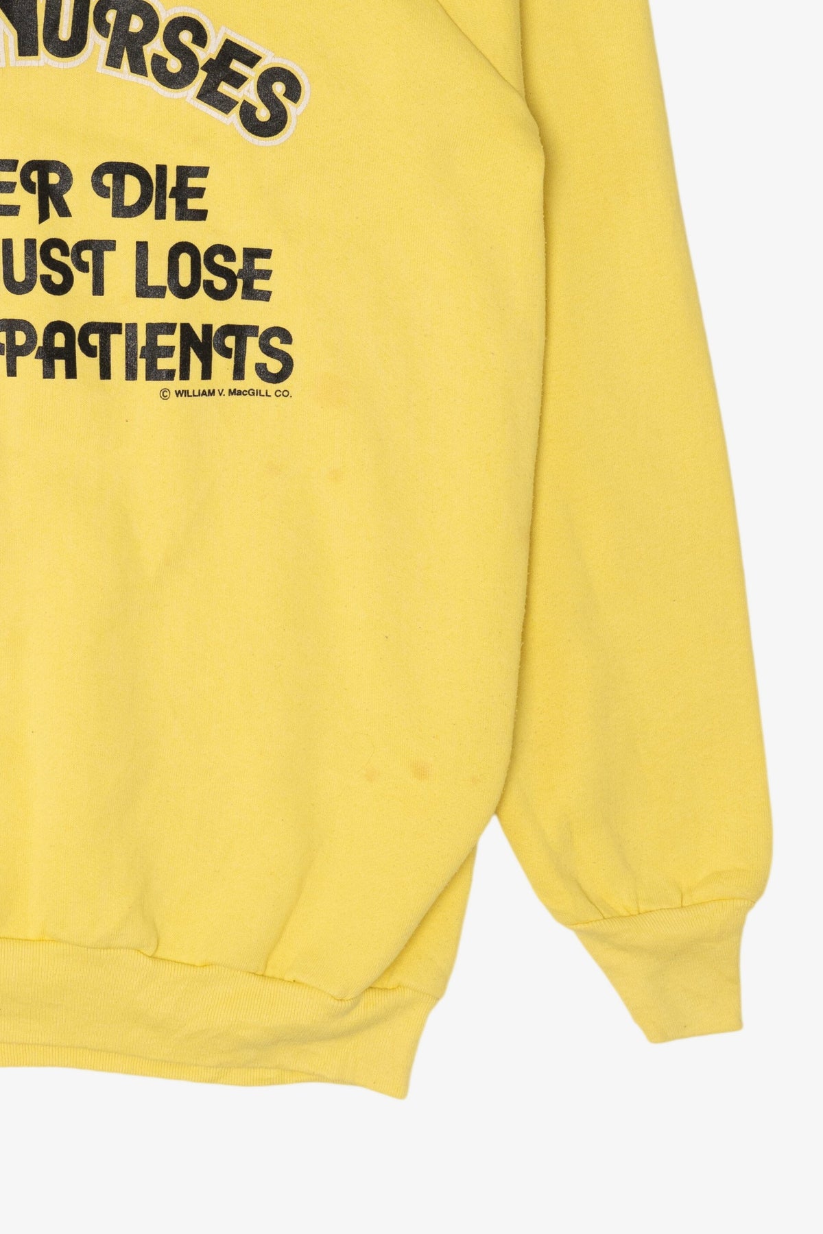 Vintage Yellow "Old School Nurses..." Funny Raglan Sweatshirt (1990s)