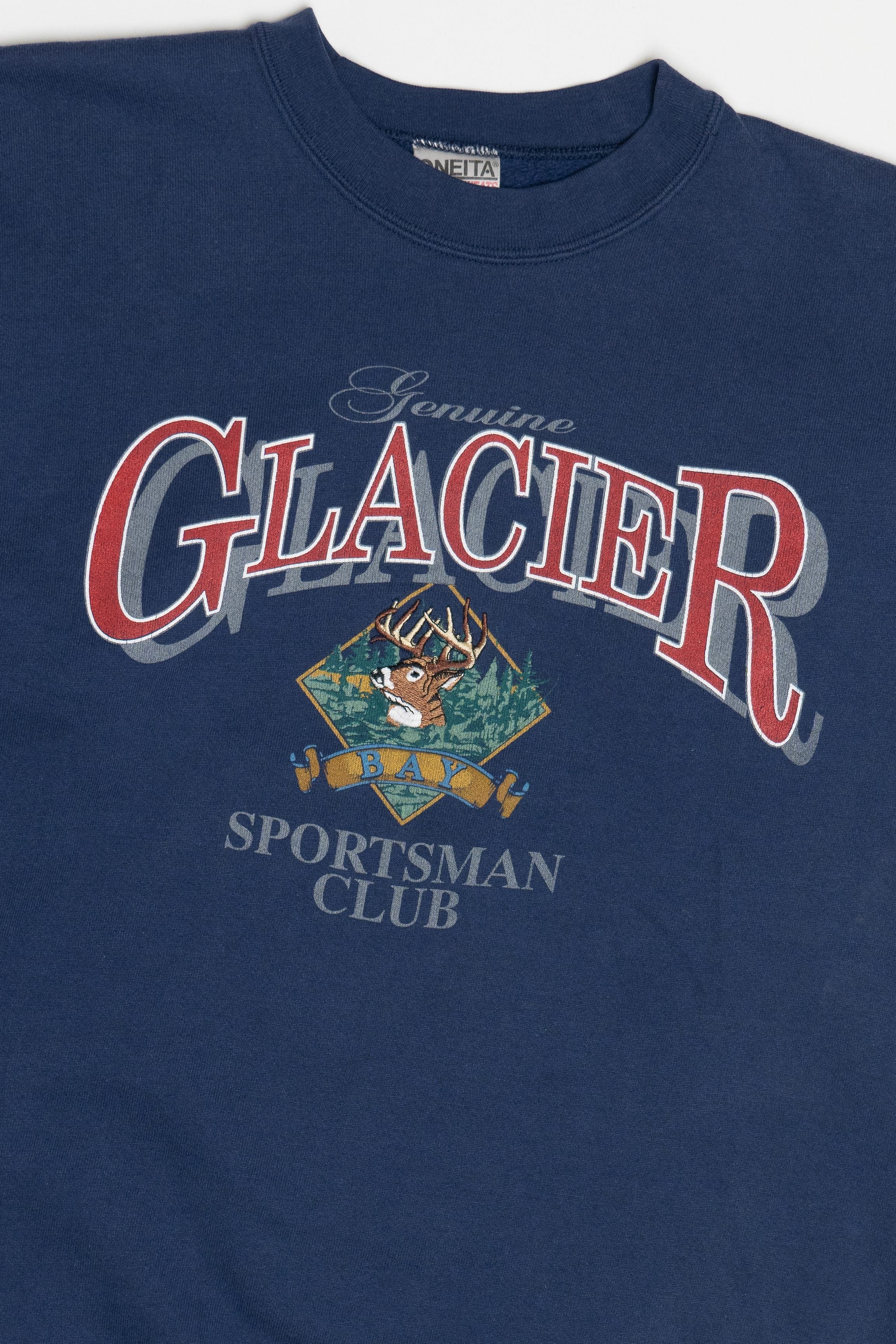 Vintage "Glacier Bay Sportsman Club" Embroidered Deer Sweatshirt (1990s)