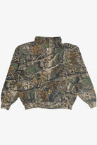 Vintage Camo Quarter Zip Kangaroo Pocket Cabela's Sweatshirt (2000s)