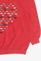 Vintage Quilted Heart Cutout DIY Craft Sweatshirt (1990s)