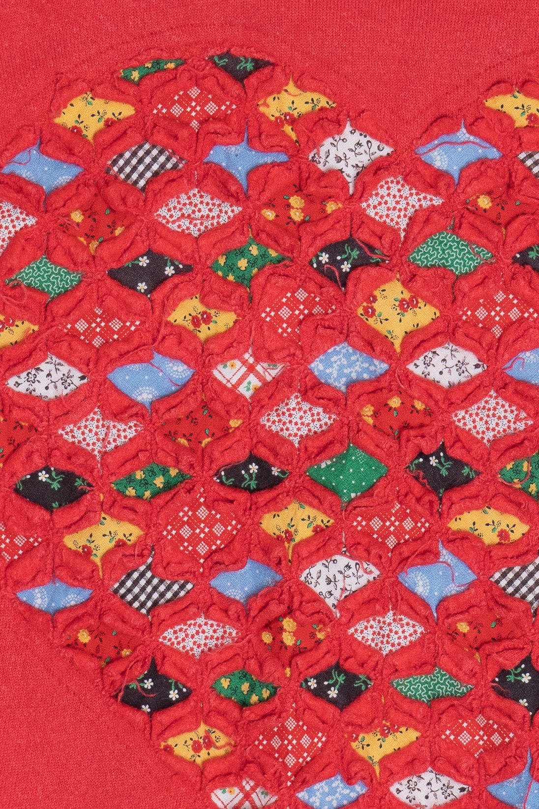 Vintage Quilted Heart Cutout DIY Craft Sweatshirt (1990s)