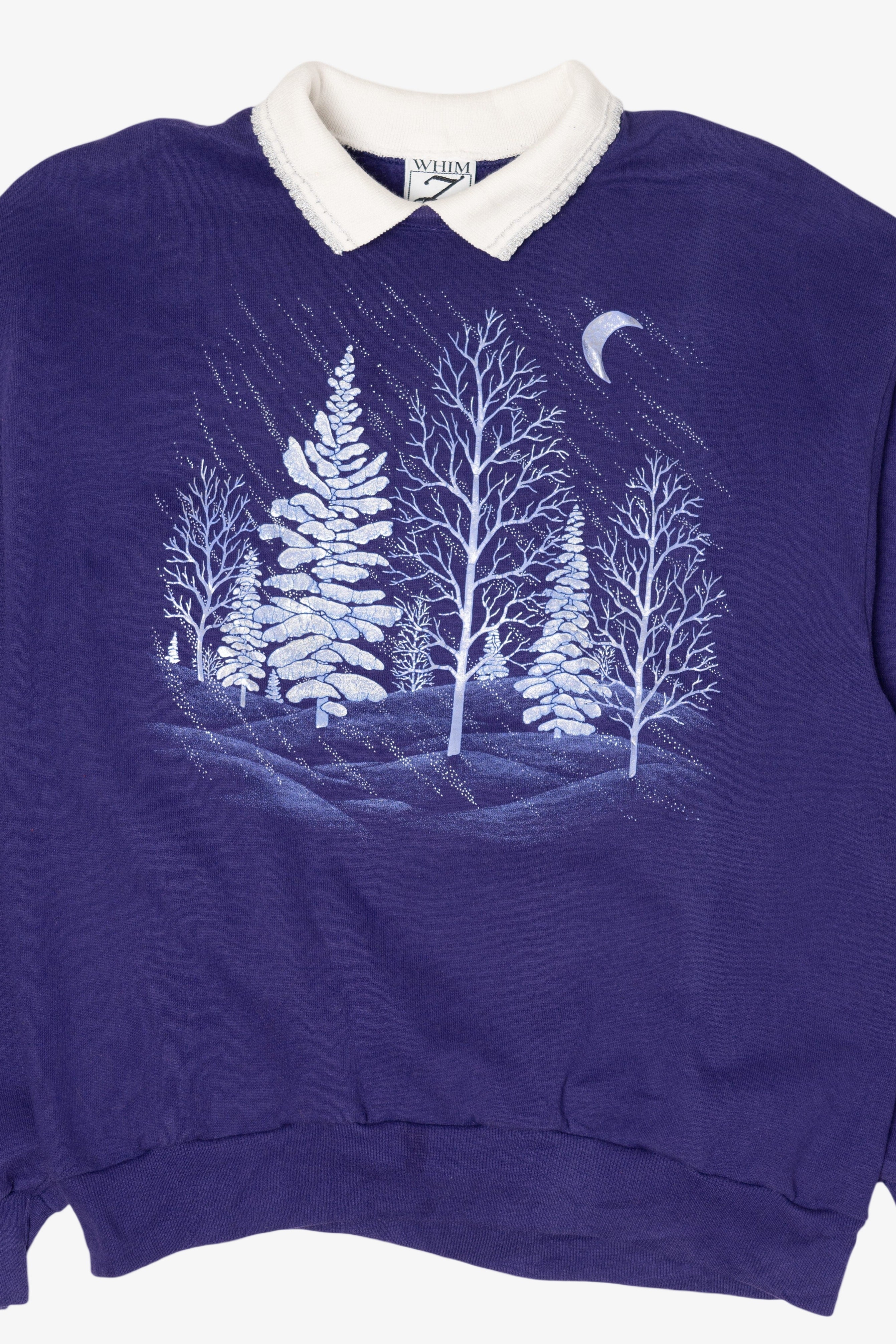 Vintage Purple Whim Z Winter Scene Sweatshirt (1990s)