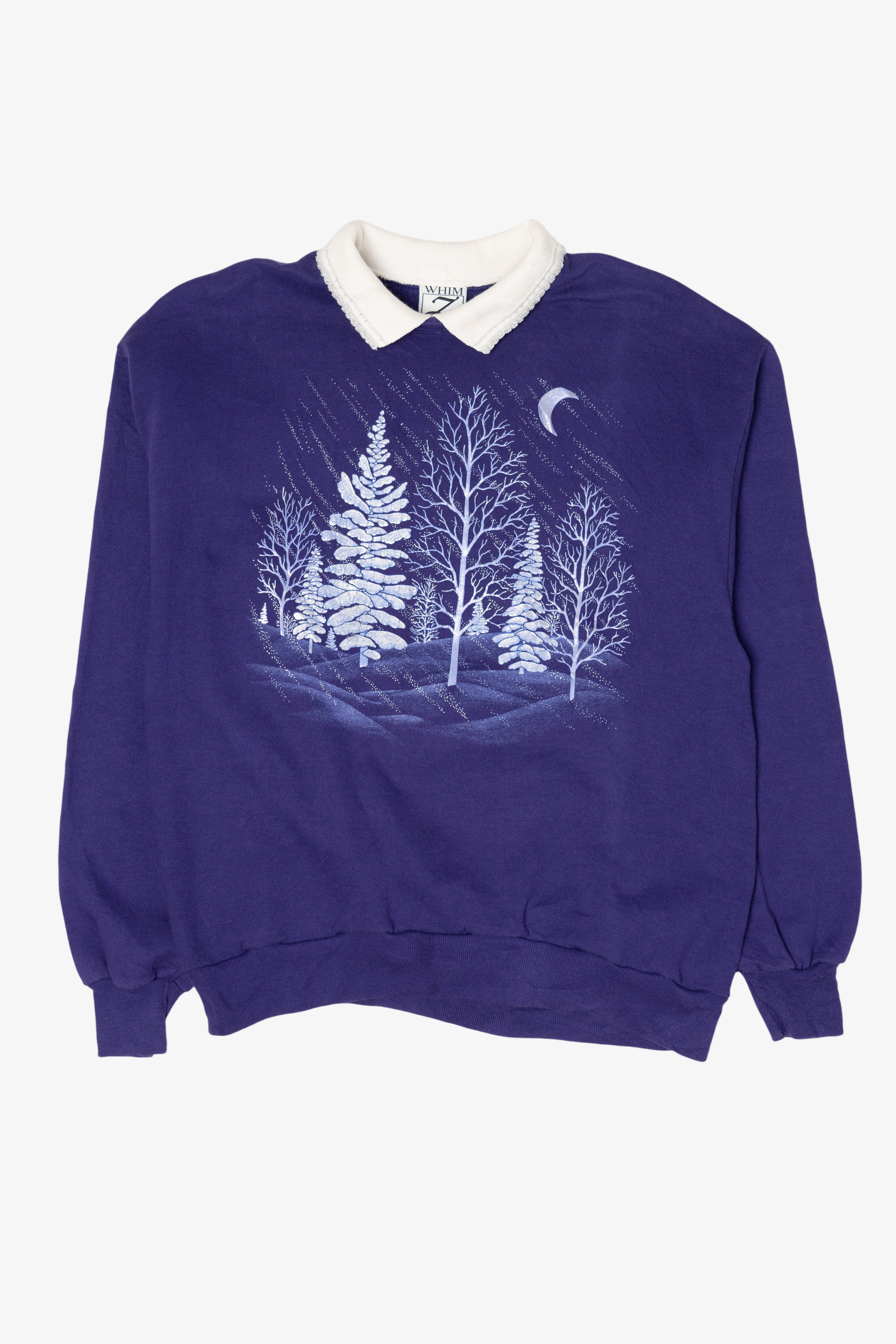 Vintage Purple Whim Z Winter Scene Sweatshirt (1990s)