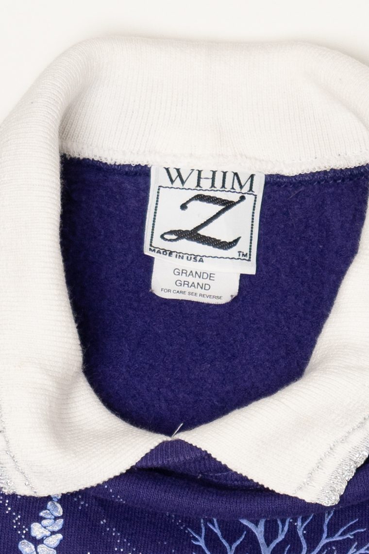 Vintage Purple Whim Z Winter Scene Sweatshirt (1990s)
