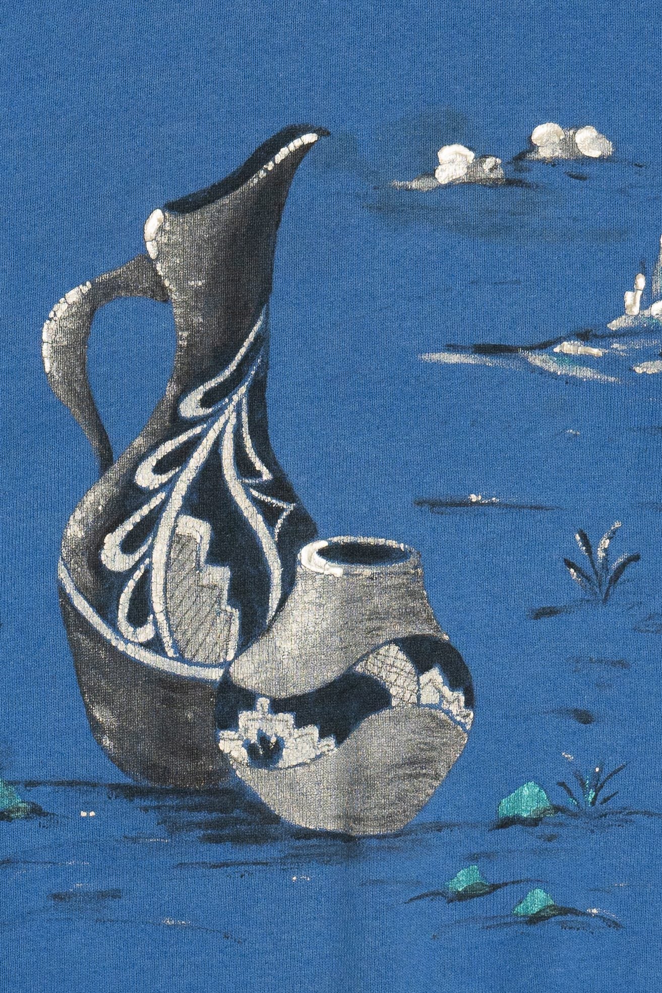 Vintage Hand Painted Pottery Scene Sweatshirt (1990s)