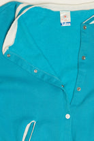 Vintage Tultex Turquoise Snap Button Up Sweatshirt (1980s)