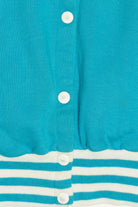 Vintage Tultex Turquoise Snap Button Up Sweatshirt (1980s)