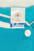 Vintage Tultex Turquoise Snap Button Up Sweatshirt (1980s)