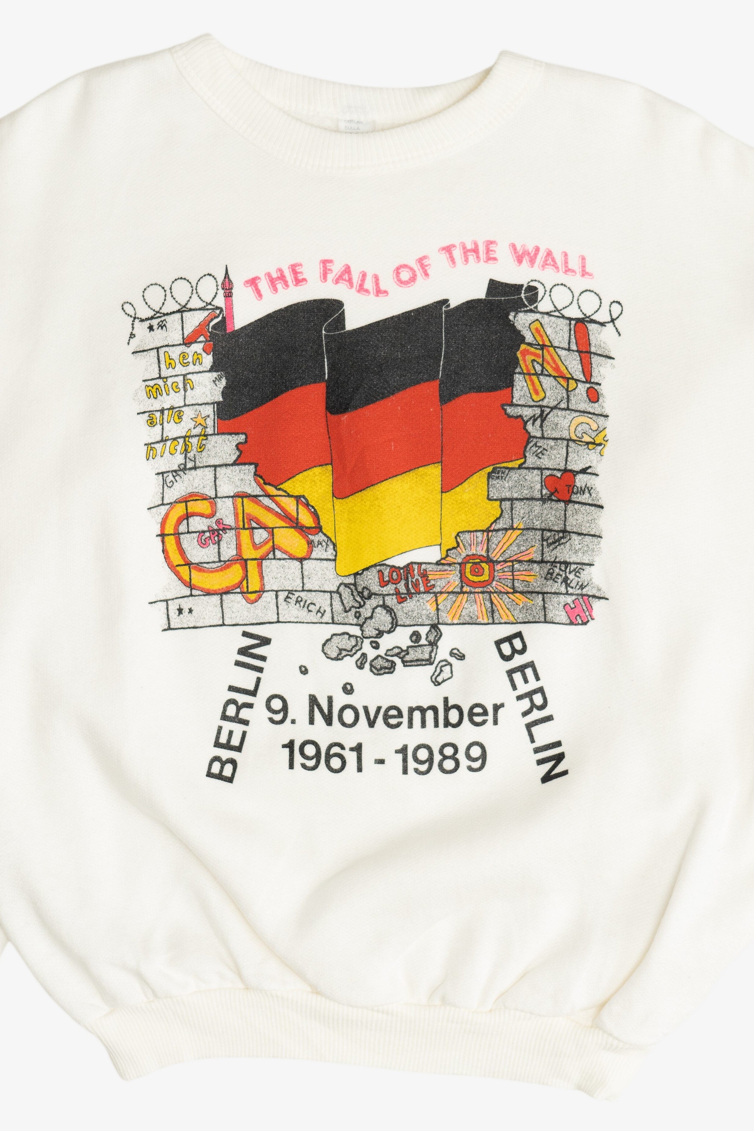 Vintage Berlin Wall "The Fall Of The Wall" Commemorative Sweatshirt (1980s)