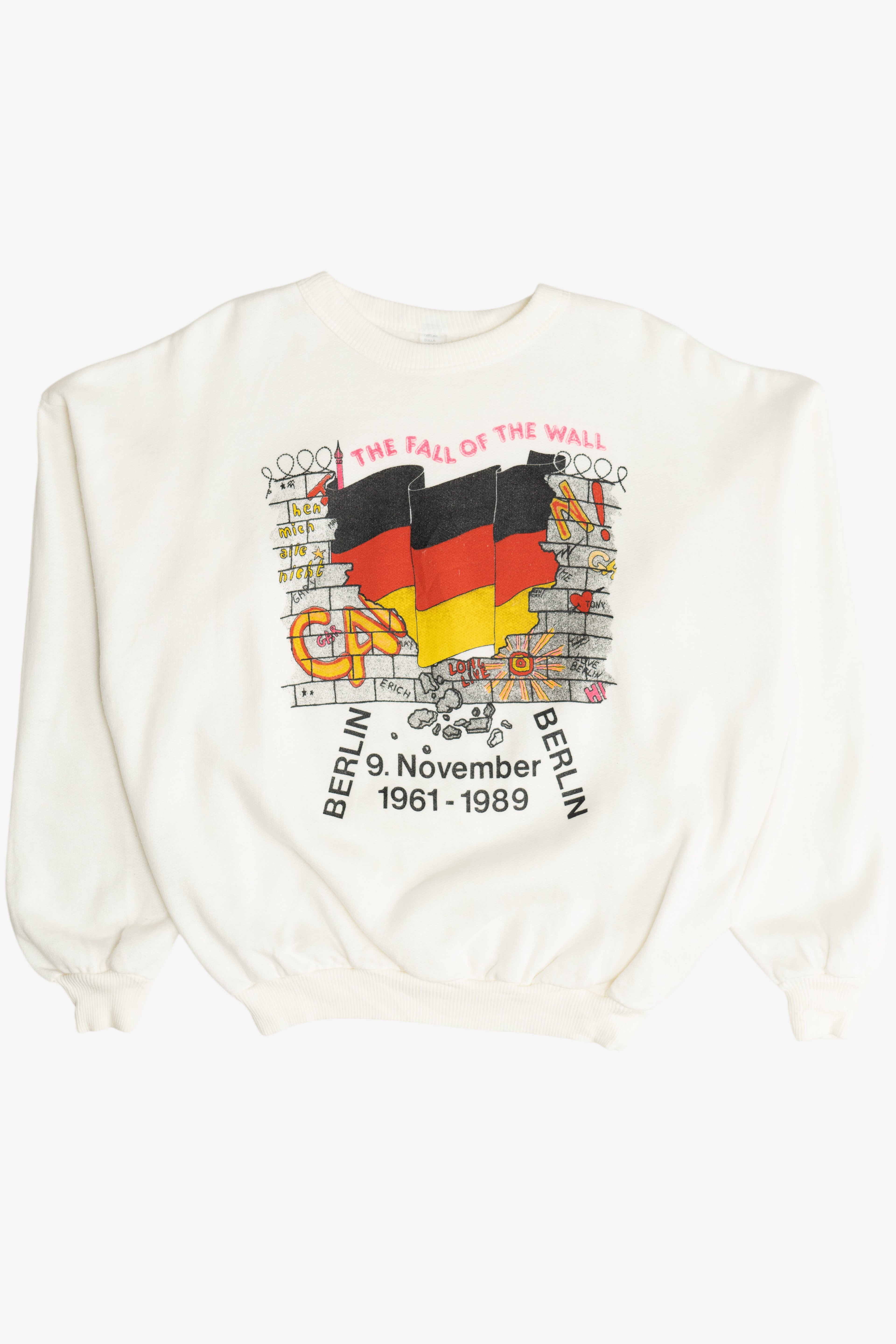 Vintage Berlin Wall "The Fall Of The Wall" Commemorative Sweatshirt (1980s)