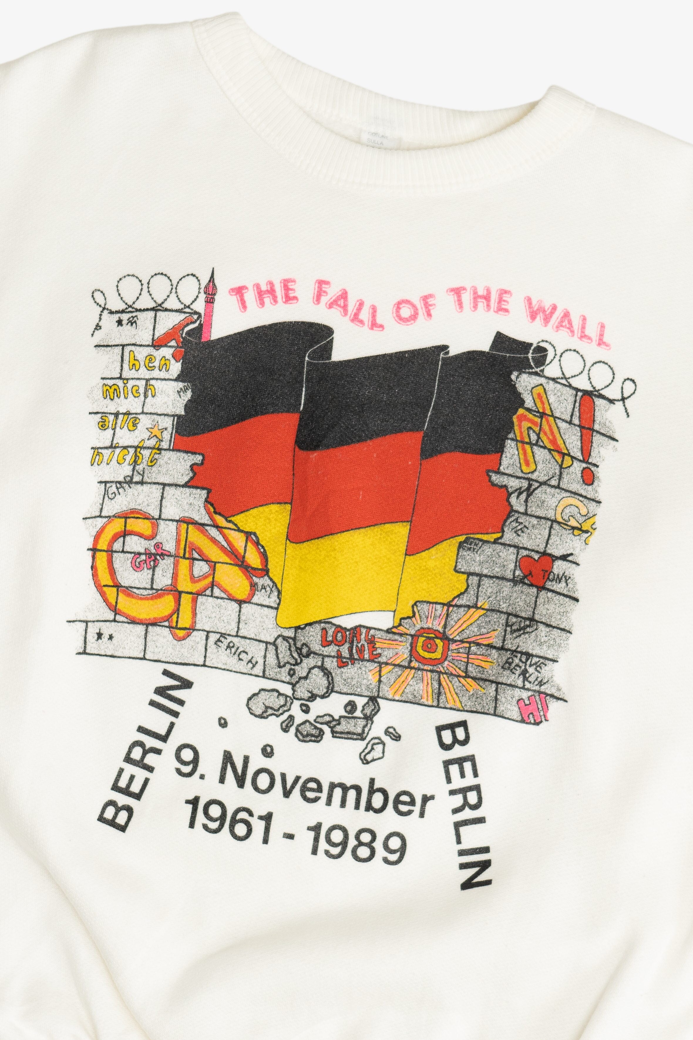 Vintage Berlin Wall "The Fall Of The Wall" Commemorative Sweatshirt (1980s)