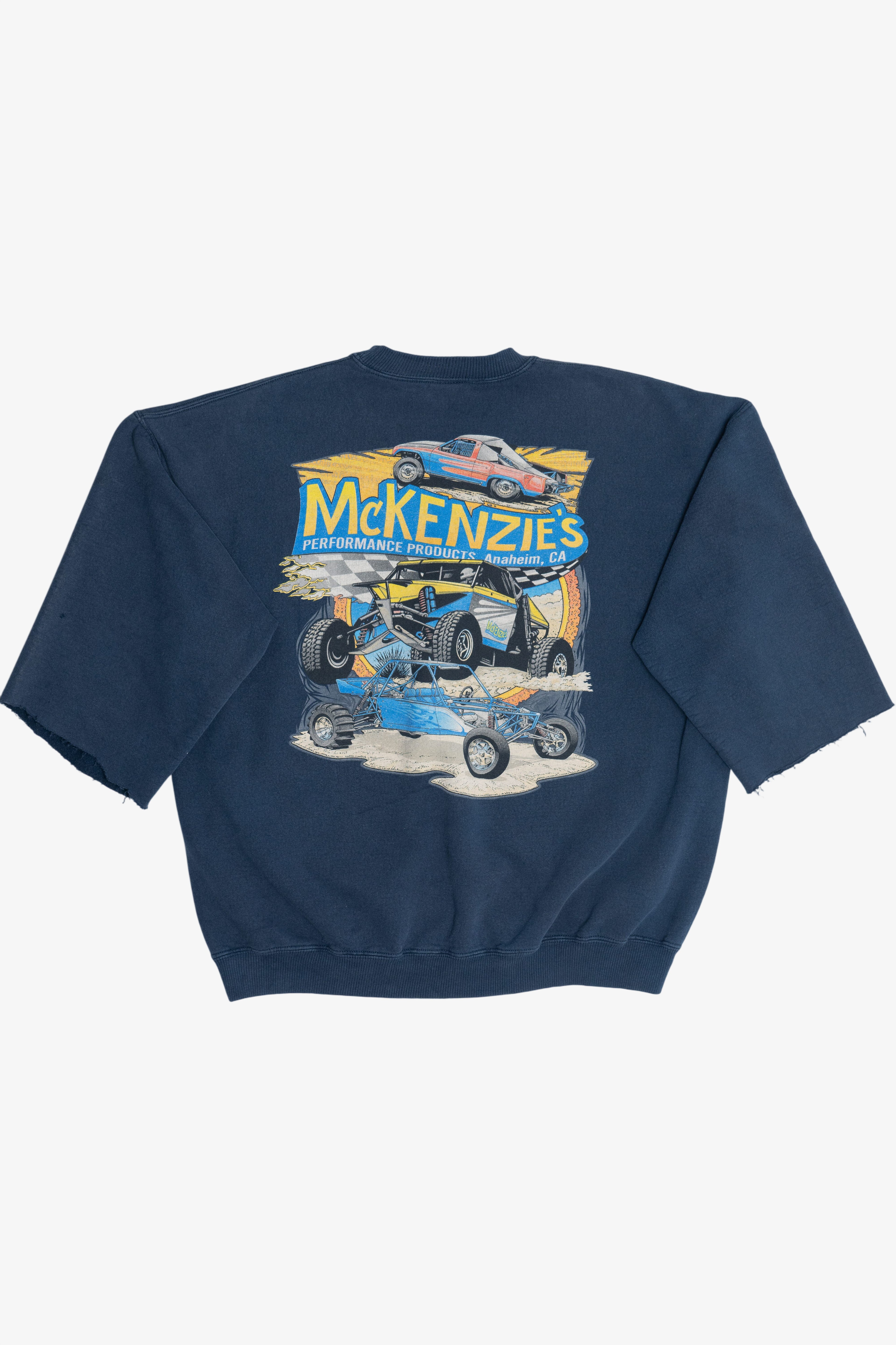 Vintage "McKenzie's Performance Products" Raw Hem Short Sleeve Sweatshirt (1990s)