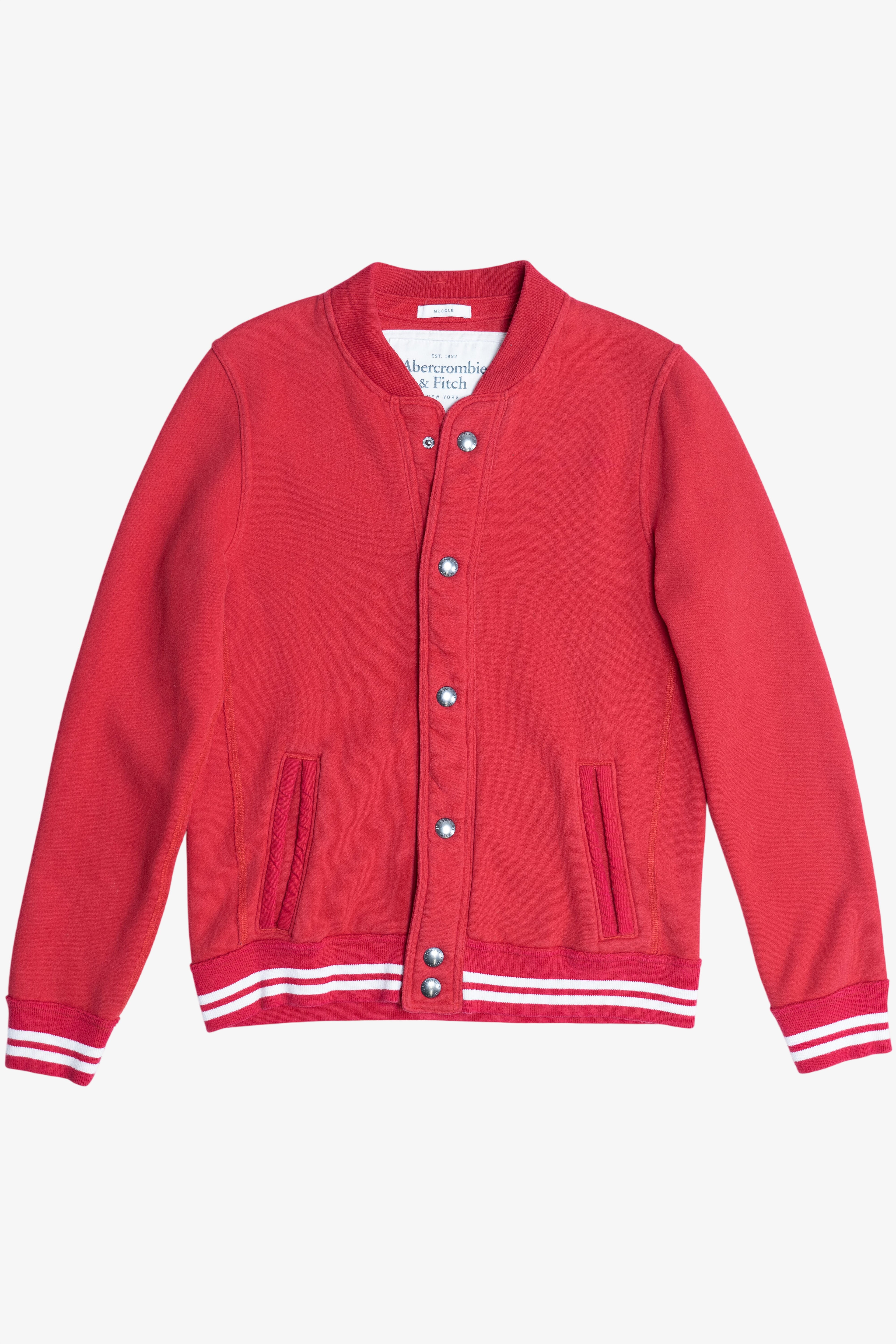 Abercrombie & Fitch Varsity Jacket Snap Front Sweatshirt (2010s)