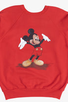 Vintage Hand Painted Mickey Mouse Raglan Sweatshirt (1980s)