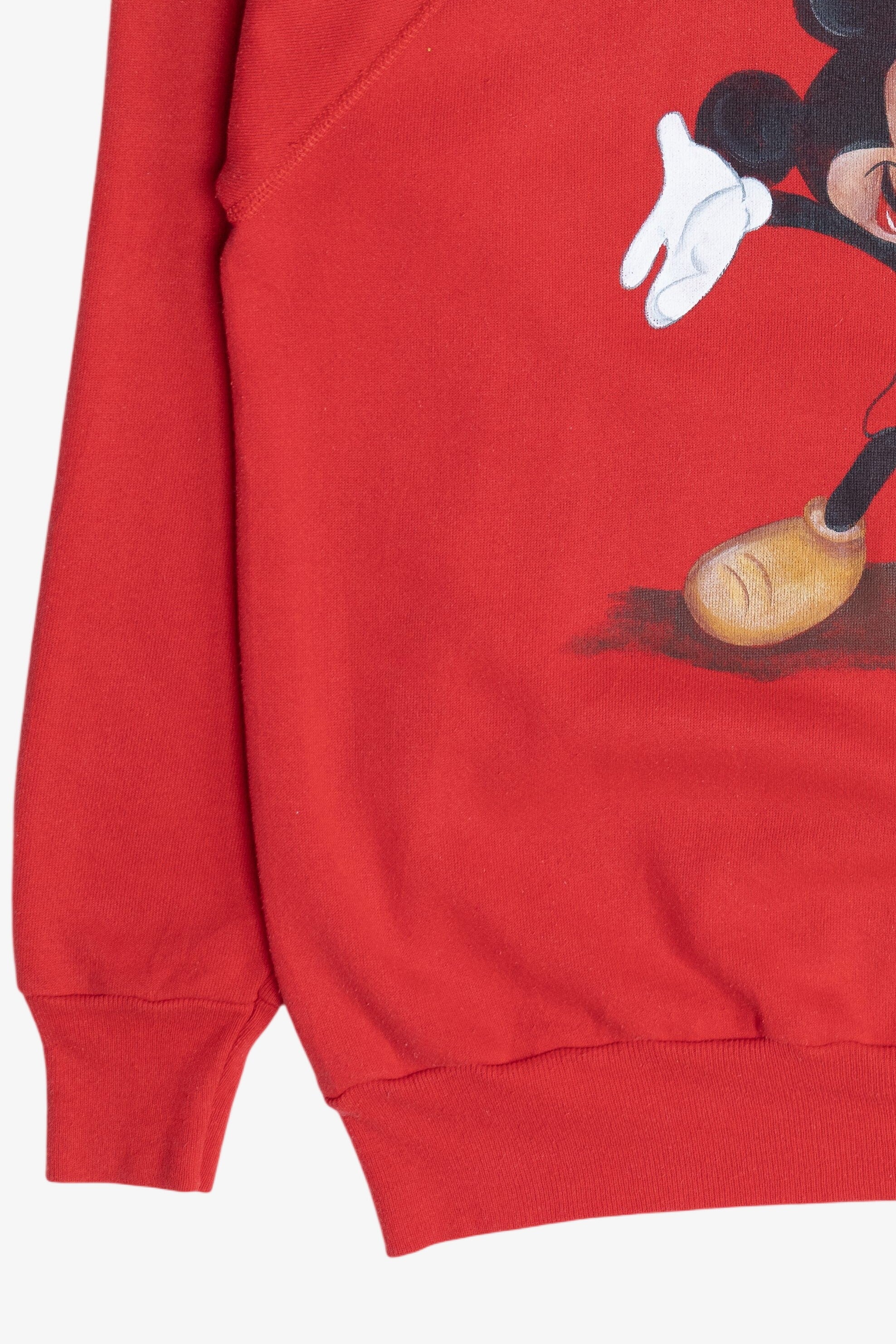 Vintage Hand Painted Mickey Mouse Raglan Sweatshirt (1980s)