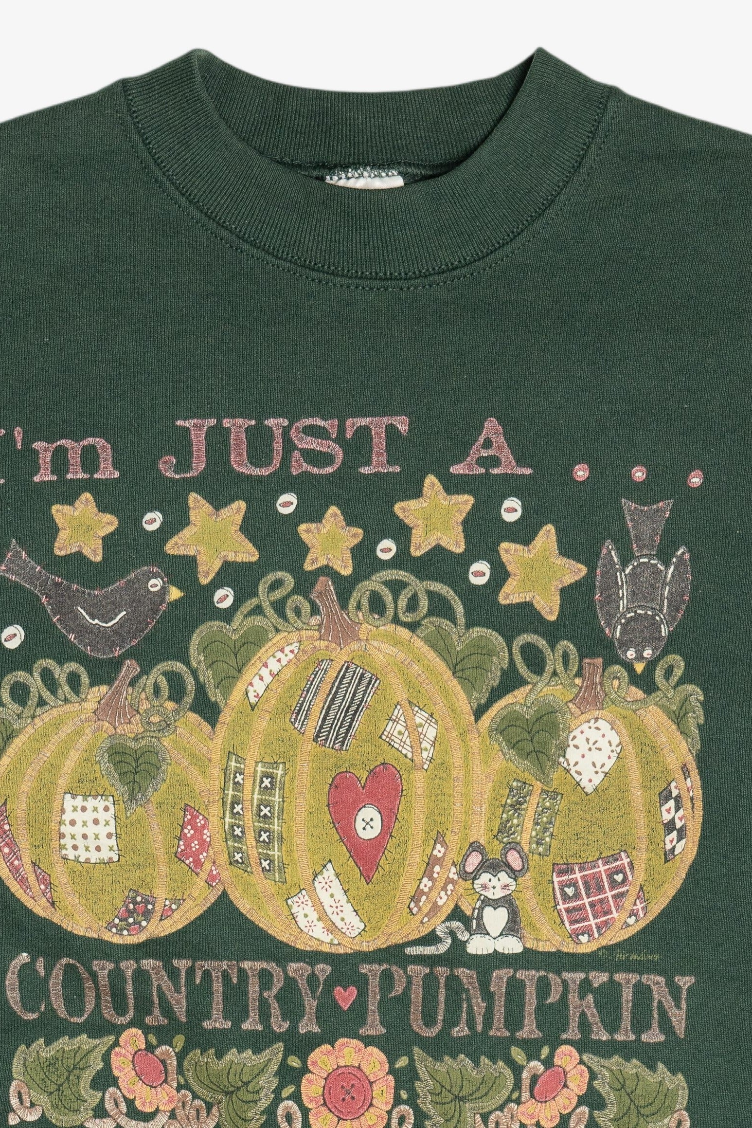 Vintage "I'm Just A Country Pumpkin" Fall Harvest Sweatshirt (1990s)