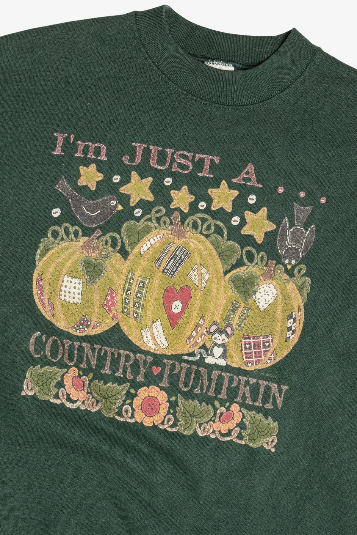 Vintage "I'm Just A Country Pumpkin" Fall Harvest Sweatshirt (1990s)