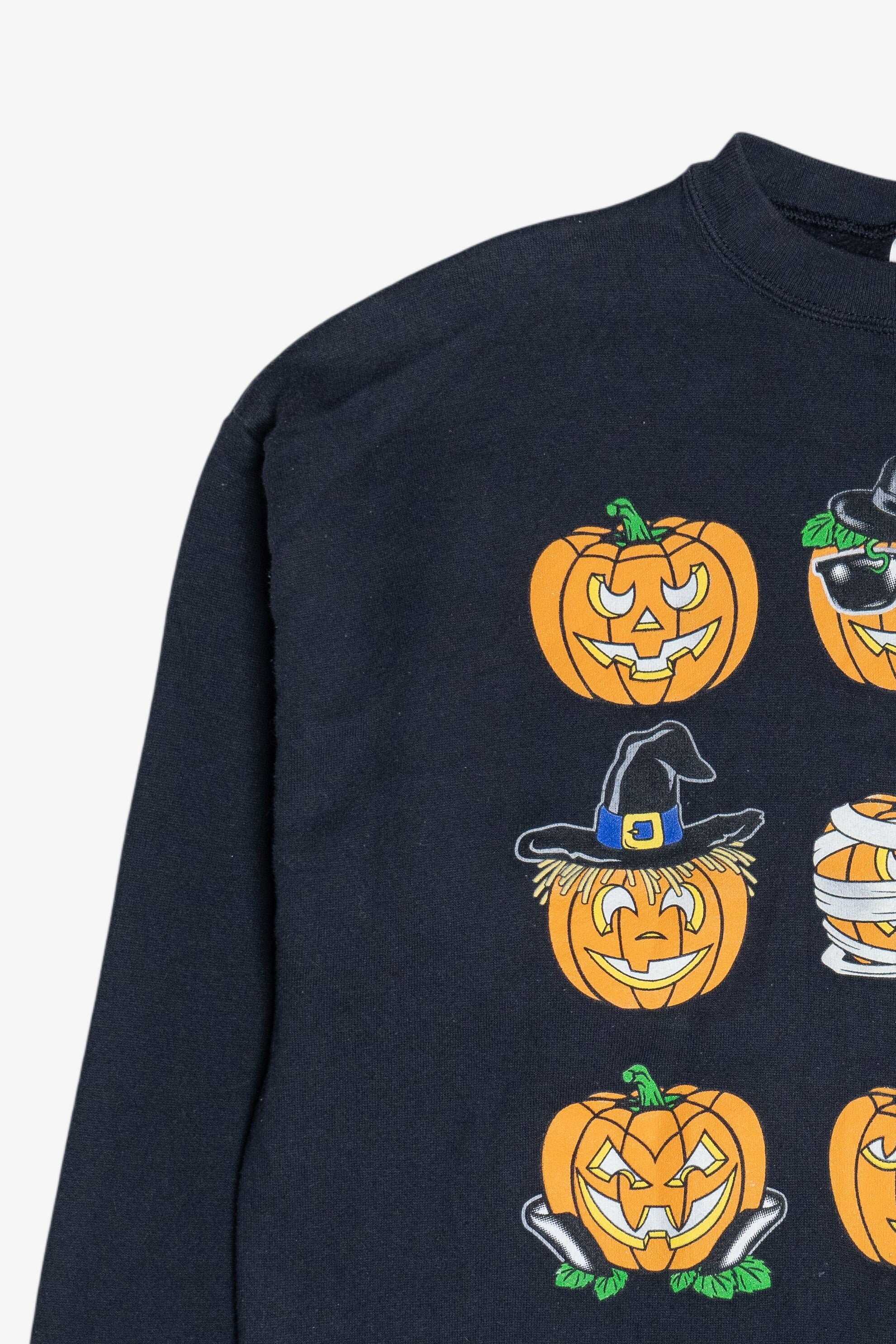 Vintage "Happy Halloween" Costume Dress-Up Halloween Pumpkins Sweatshirt (1990s)