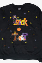 Handmade "Trick or Treat" Puff Paint Vintage Halloween Sweatshirt (2000s)